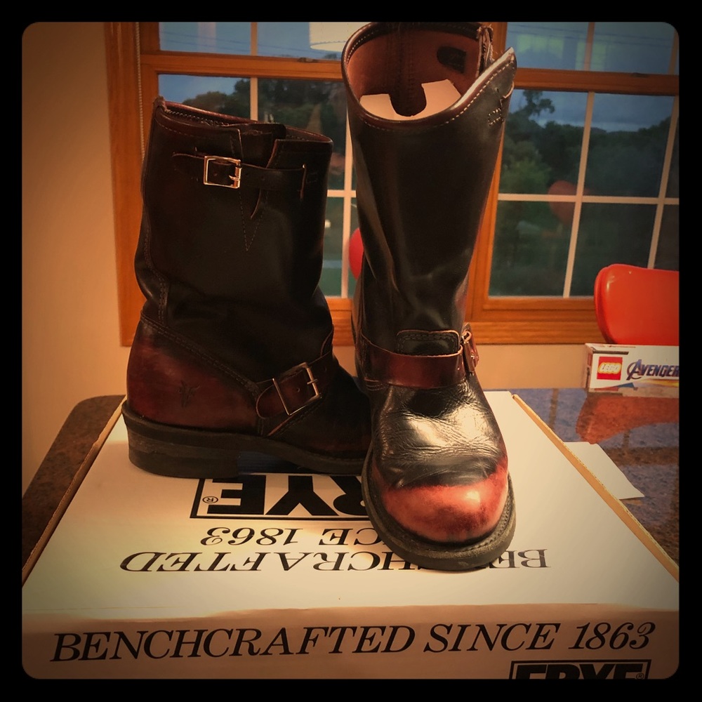 Frye 12”R Engineer Boots (Plum) USA